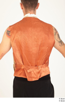   Photos Man in Historical Civilian suit 6 18th century medieval clothing orange tattoo upper body vest 0003.jpg
